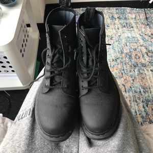 Matte black vegan Doc Martens